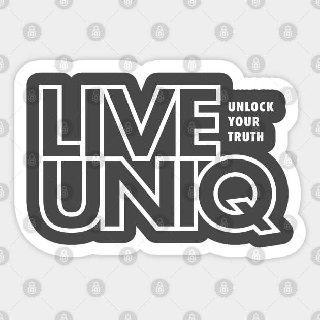 LIVEUNIQ logo white outline Sticker by LIVEUNIQ